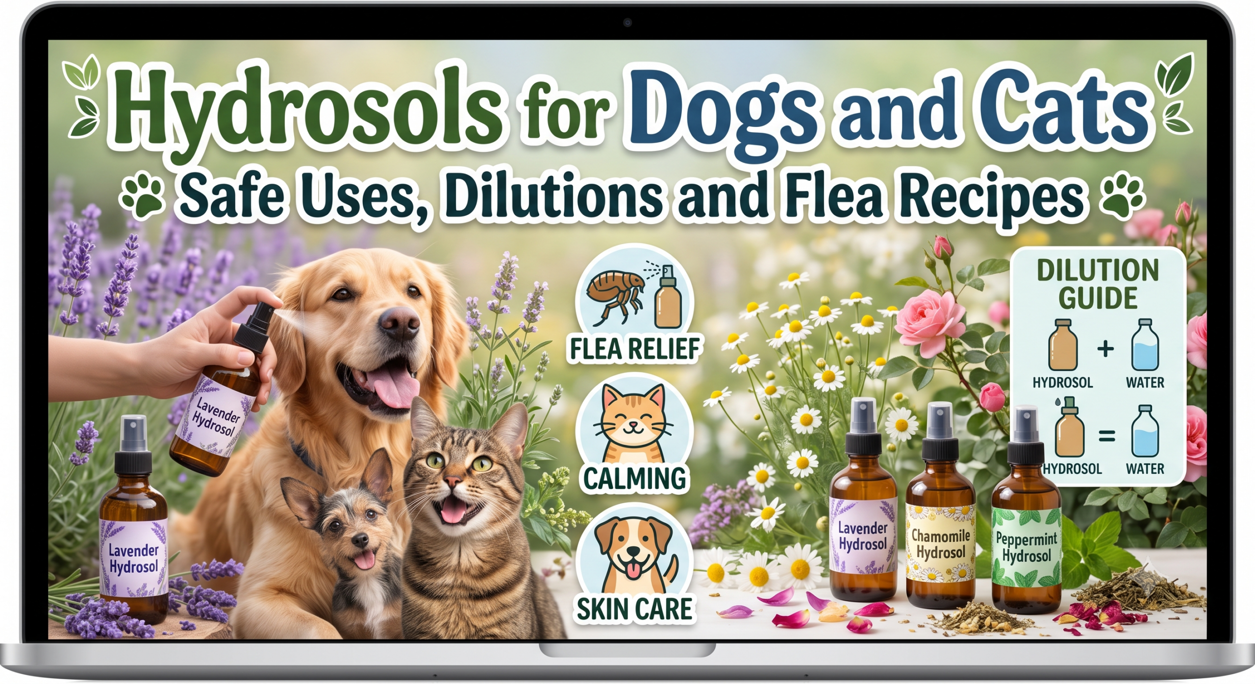 Hydrosols for Dogs and Cats Safe Uses, Dilutions and Dosages